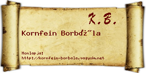 Kornfein Borbála névjegykártya